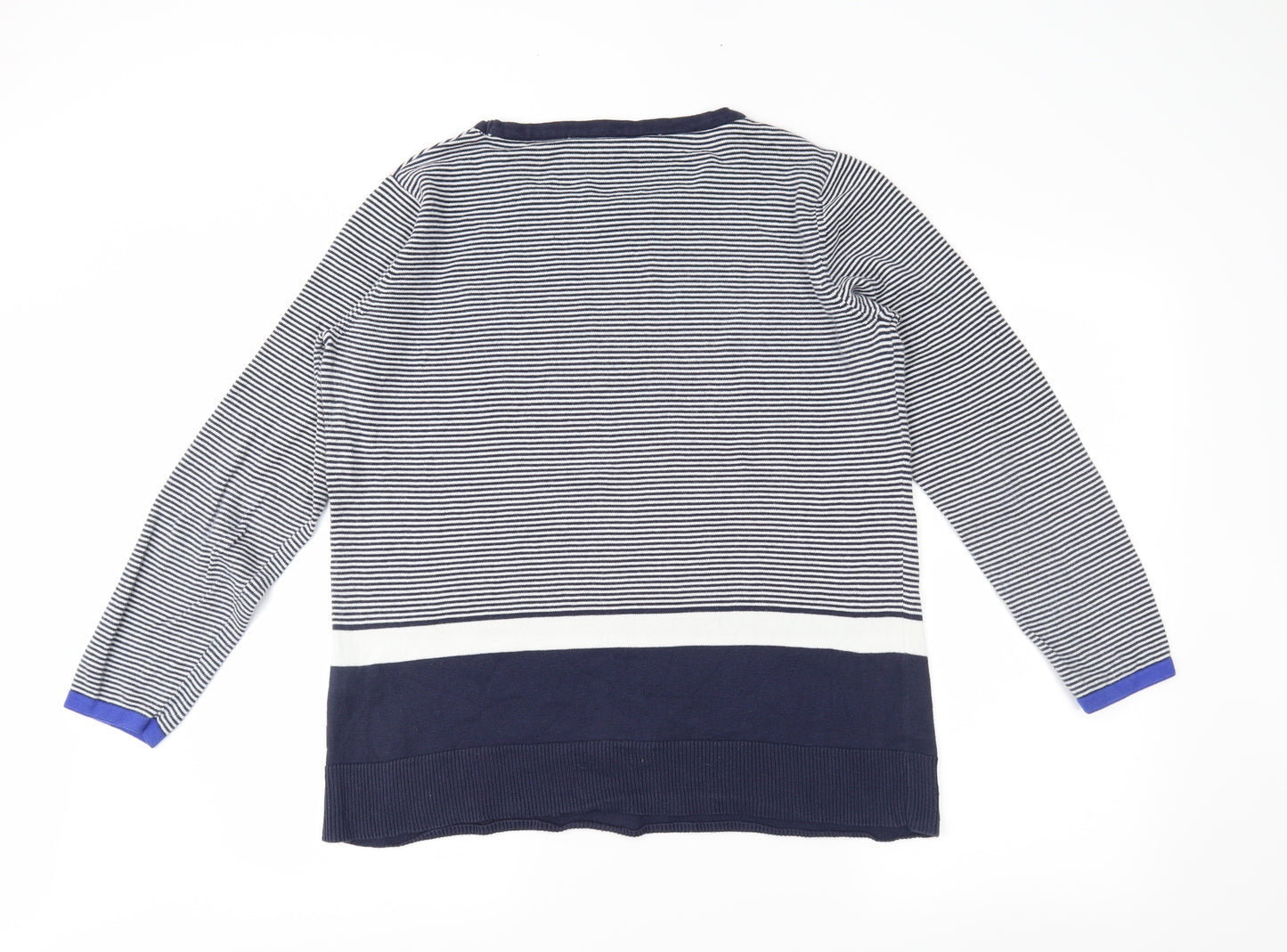 Crew Clothing Womens Blue Striped  Tunic Jumper Size 18
