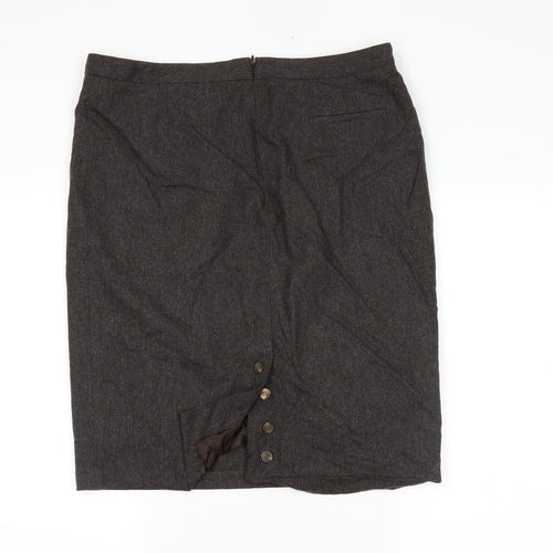 ken Womens Grey   Straight & Pencil Skirt Size 14