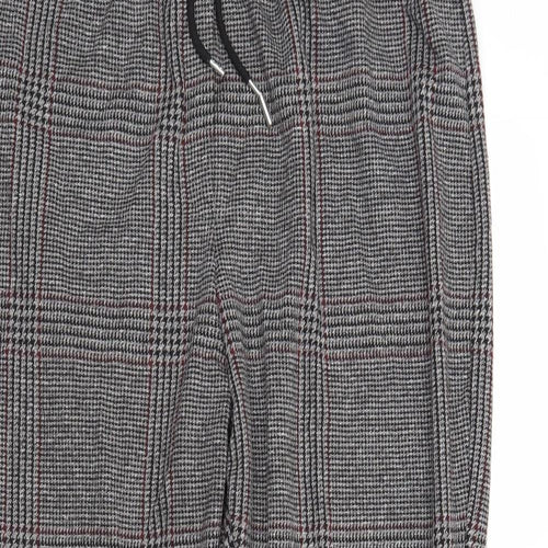 M&S Womens Grey Plaid  Sweatpants Trousers Size 20 L26 in