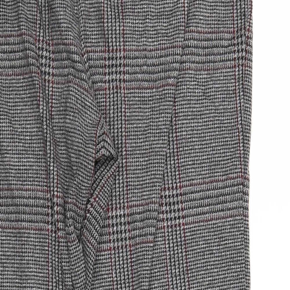 M&S Womens Grey Plaid  Sweatpants Trousers Size 20 L26 in