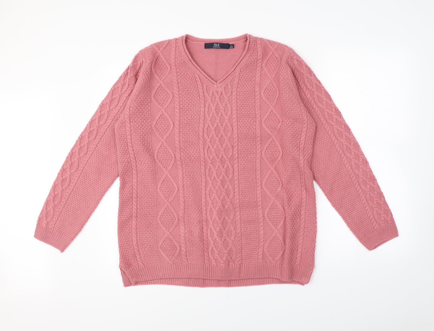 ISLE Womens Pink   Pullover Jumper Size L