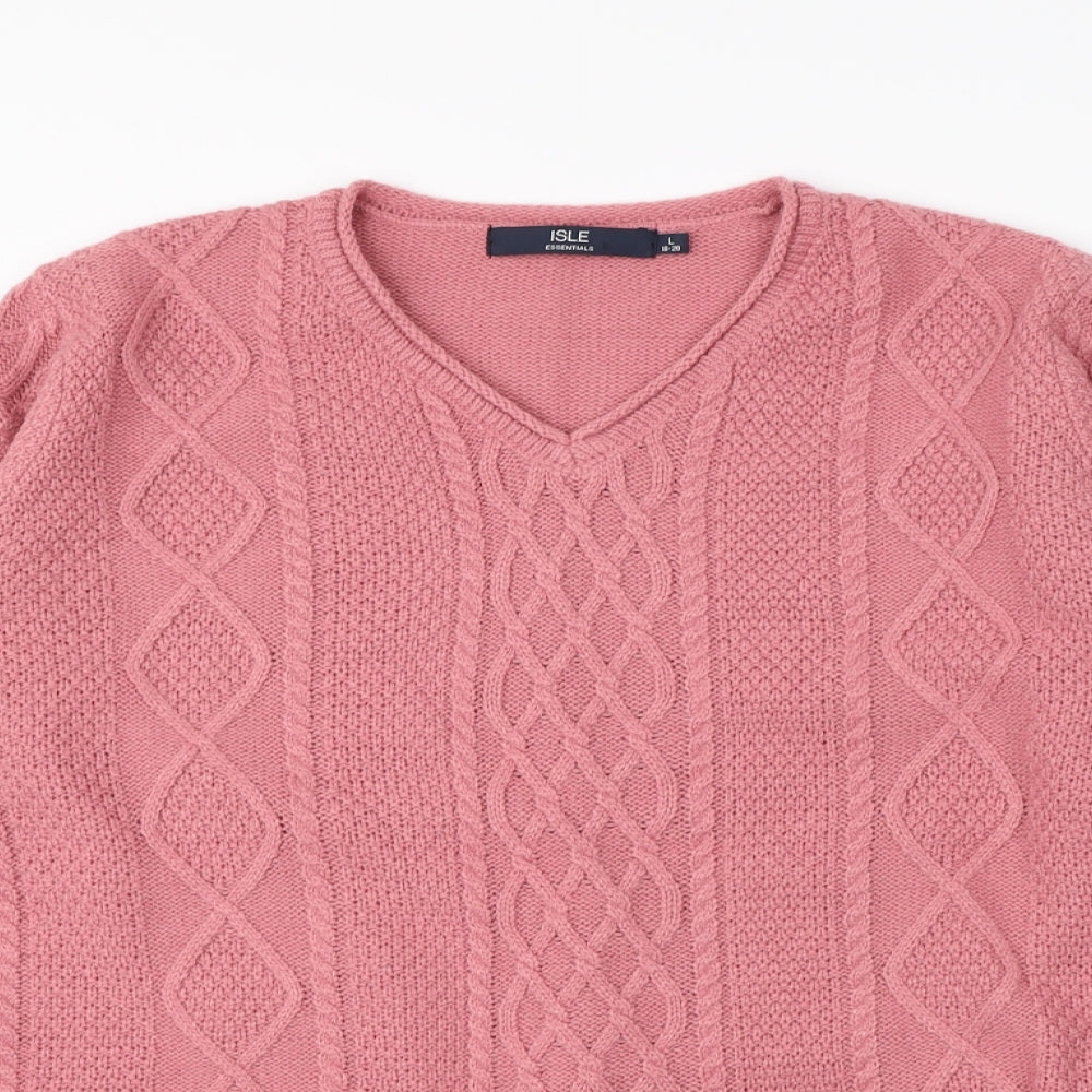 ISLE Womens Pink   Pullover Jumper Size L