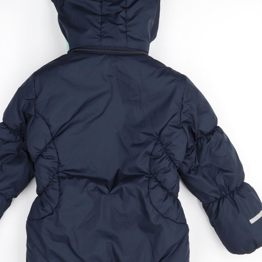 Preworn Girls Blue   Puffer Jacket Coat Size 8-9 Years