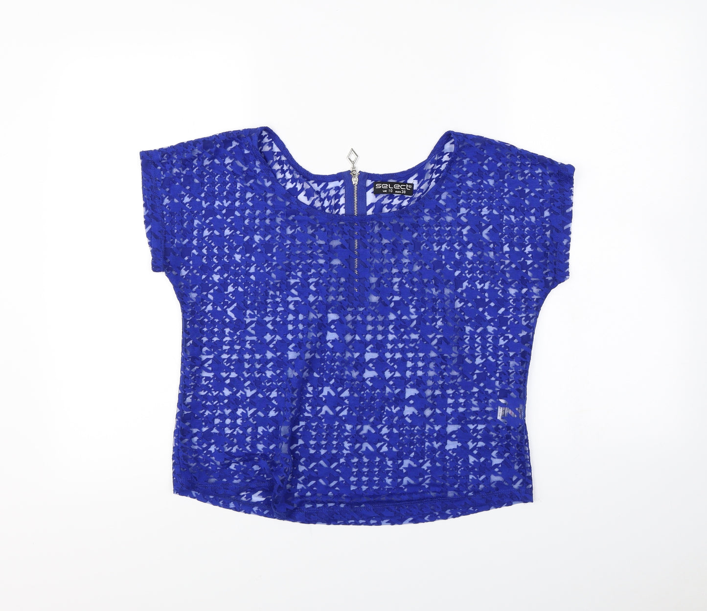 Select Womens Blue   Cropped T-Shirt Size 10