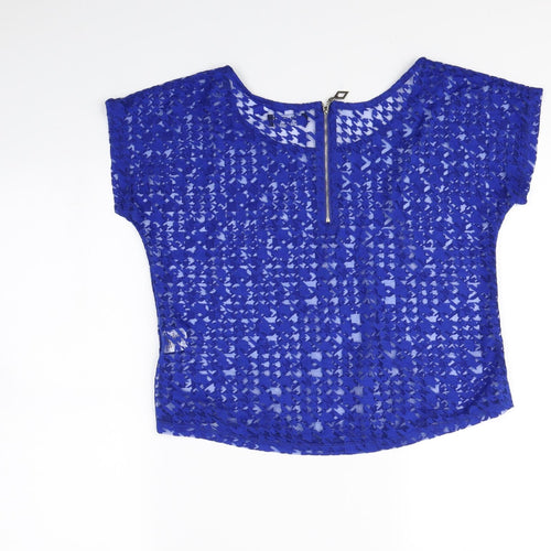 Select Womens Blue   Cropped T-Shirt Size 10