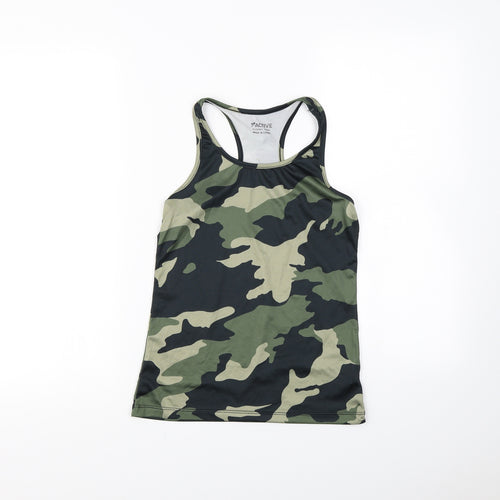 Active Girls Green Camouflage  Basic Tank Size 9 Years