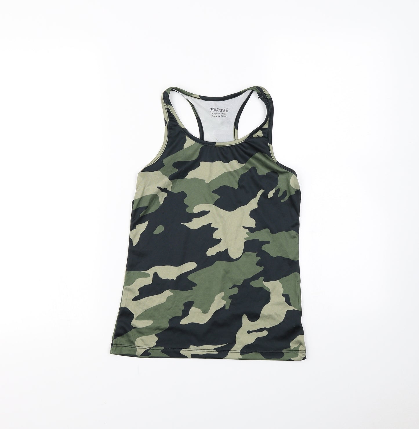 Active Girls Green Camouflage  Basic Tank Size 9 Years