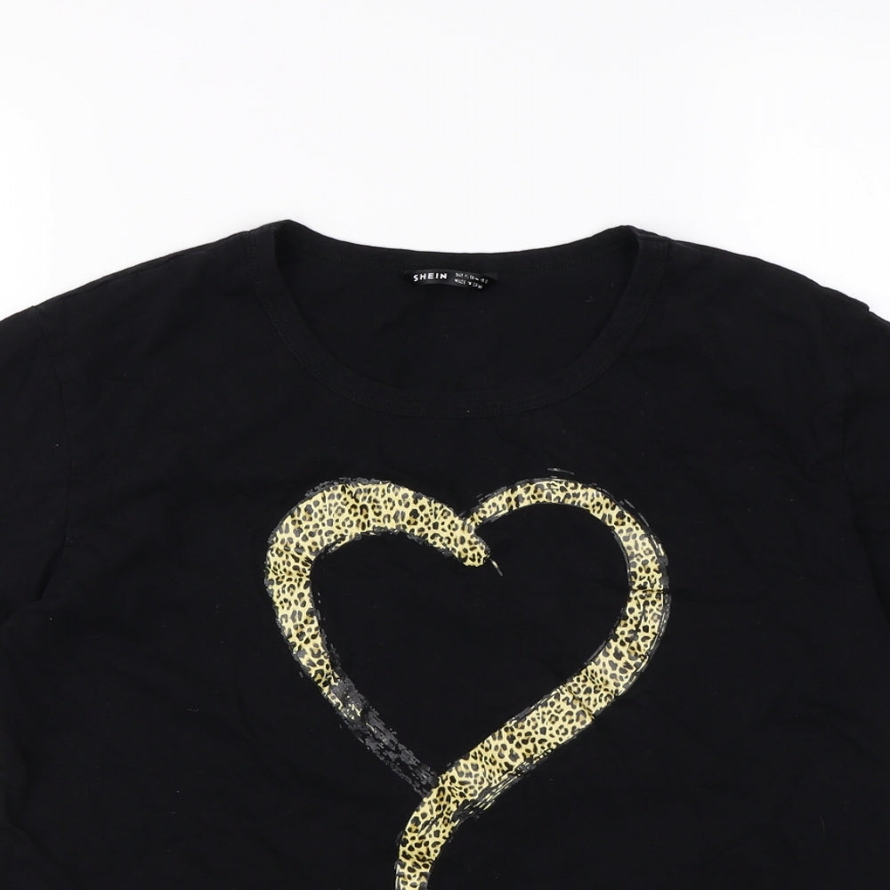 Shein   Womens Black   Basic T-Shirt Size XL