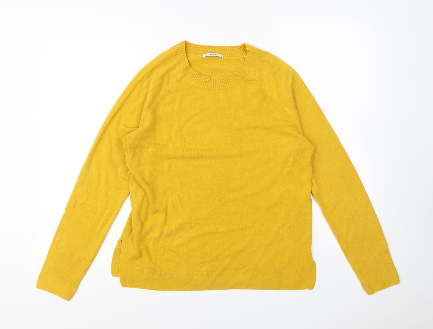 TU Womens Yellow   Pullover Sweatshirt Size 14