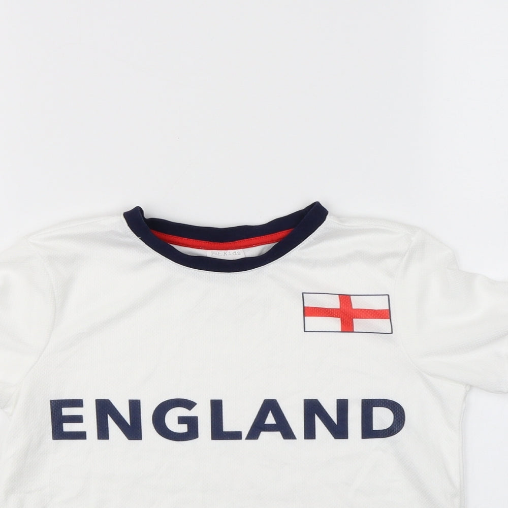 F&F Boys White   Basic T-Shirt Size 6 Years  - England
