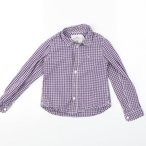 logg Boys Purple Check  Basic Button-Up Size 5-6 Years