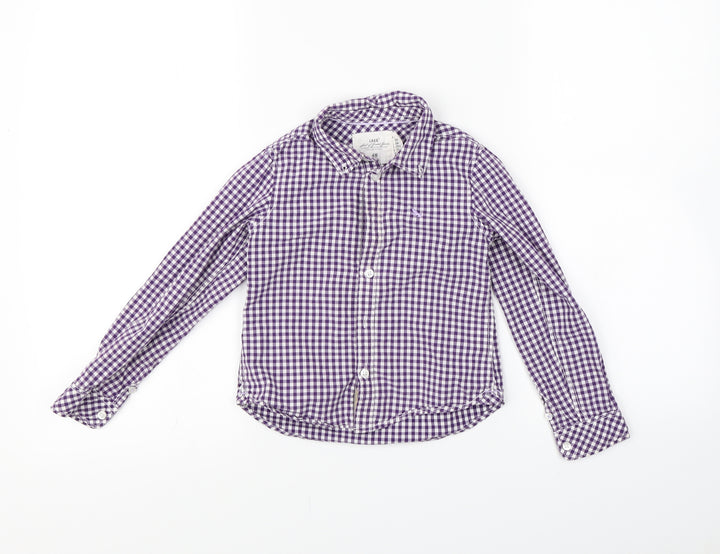 logg Boys Purple Check Basic Button-Up Size 5-6 Years