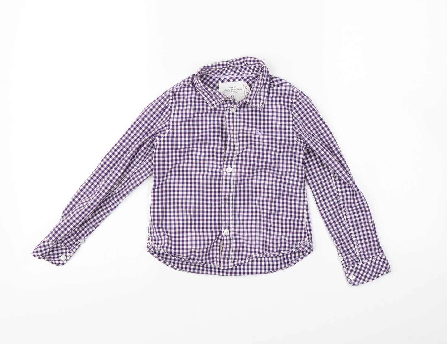 logg Boys Purple Check  Basic Button-Up Size 5-6 Years