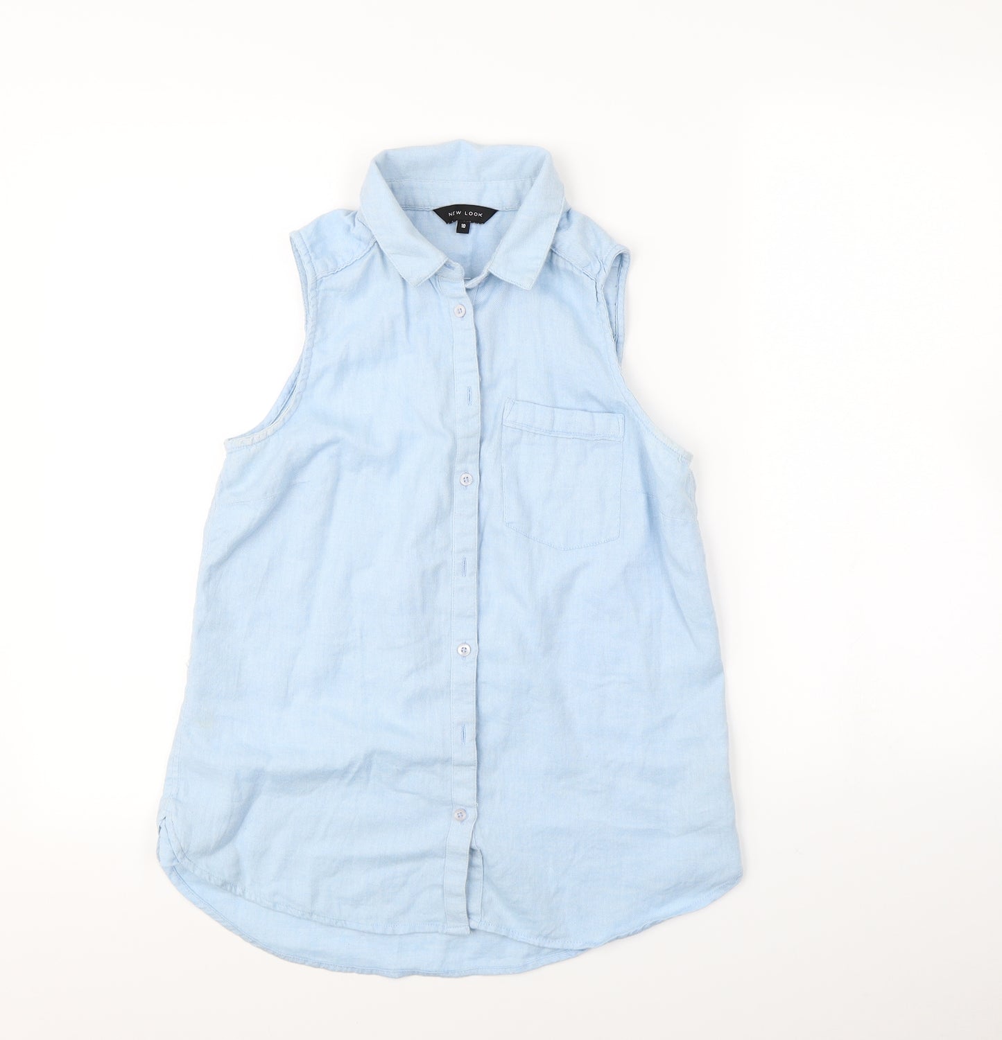 New Look Womens Blue   Basic Button-Up Size 10