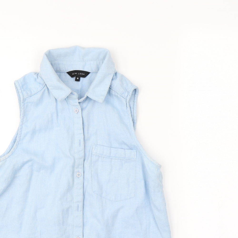New Look Womens Blue   Basic Button-Up Size 10
