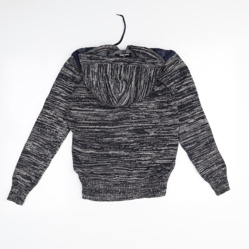 Twisted Soul Womens Blue Herringbone  Pullover Hoodie Size M