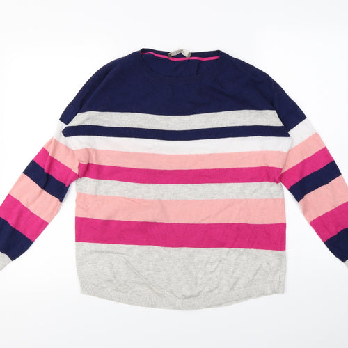 Oasis Womens Multicoloured Striped  Pullover Jumper Size M