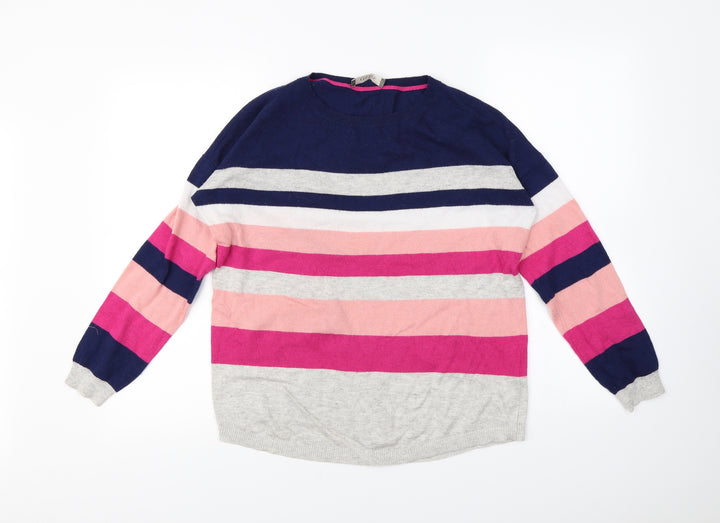 Oasis Womens Multicoloured Striped Pullover Jumper Size M