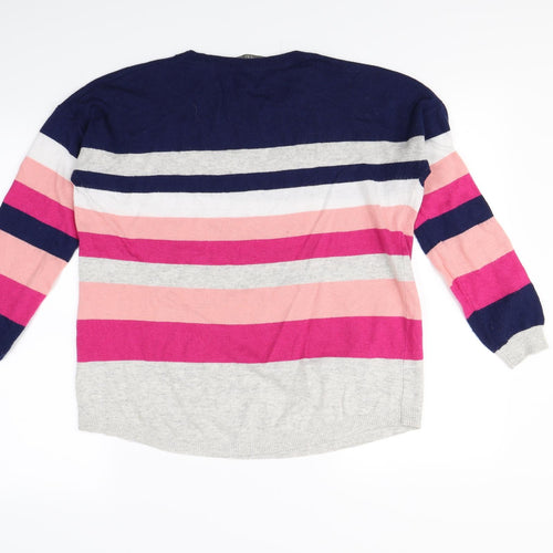 Oasis Womens Multicoloured Striped  Pullover Jumper Size M