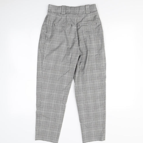 H&M Womens Green Check  Dress Pants Trousers Size 6 L28 in