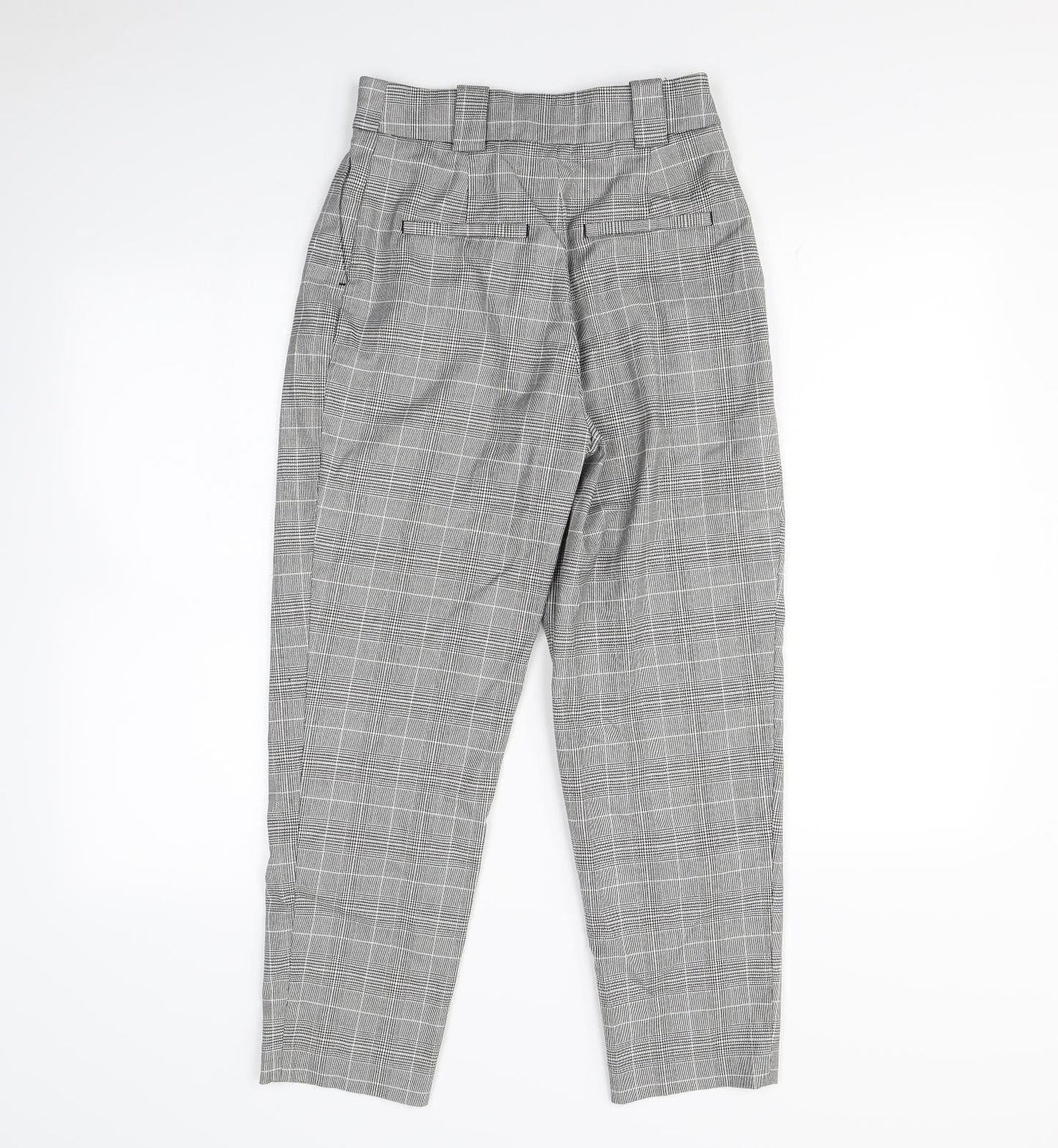 H&M Womens Green Check  Dress Pants Trousers Size 6 L28 in