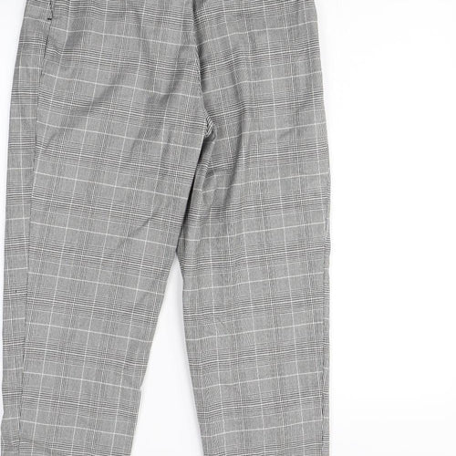 H&M Womens Green Check  Dress Pants Trousers Size 6 L28 in