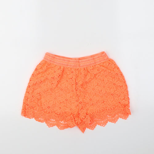 F&F Womens Orange   Cut-Off Shorts Size 8