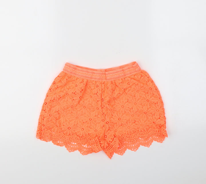 F&F Womens Orange Cut-Off Shorts Size 8