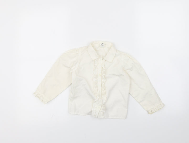 Gap Girls White Basic Button-Up Size 2 Years