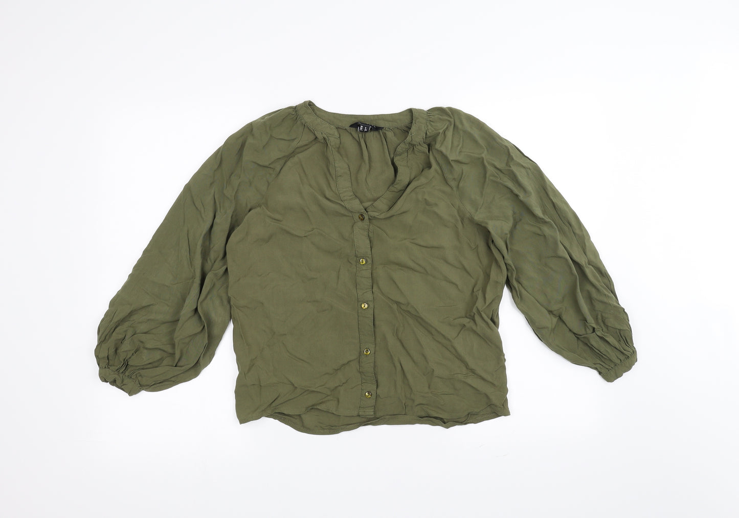 New Look Womens Green   Basic Button-Up Size 6