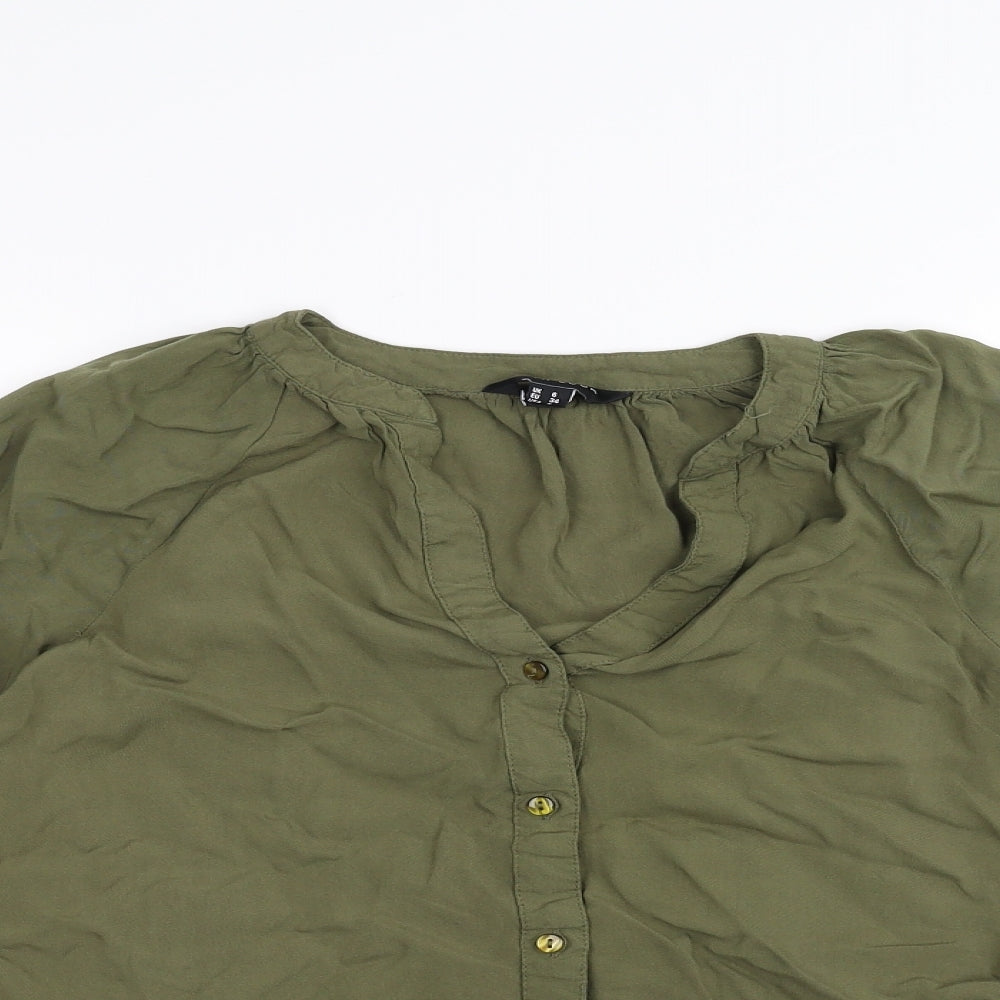 New Look Womens Green   Basic Button-Up Size 6