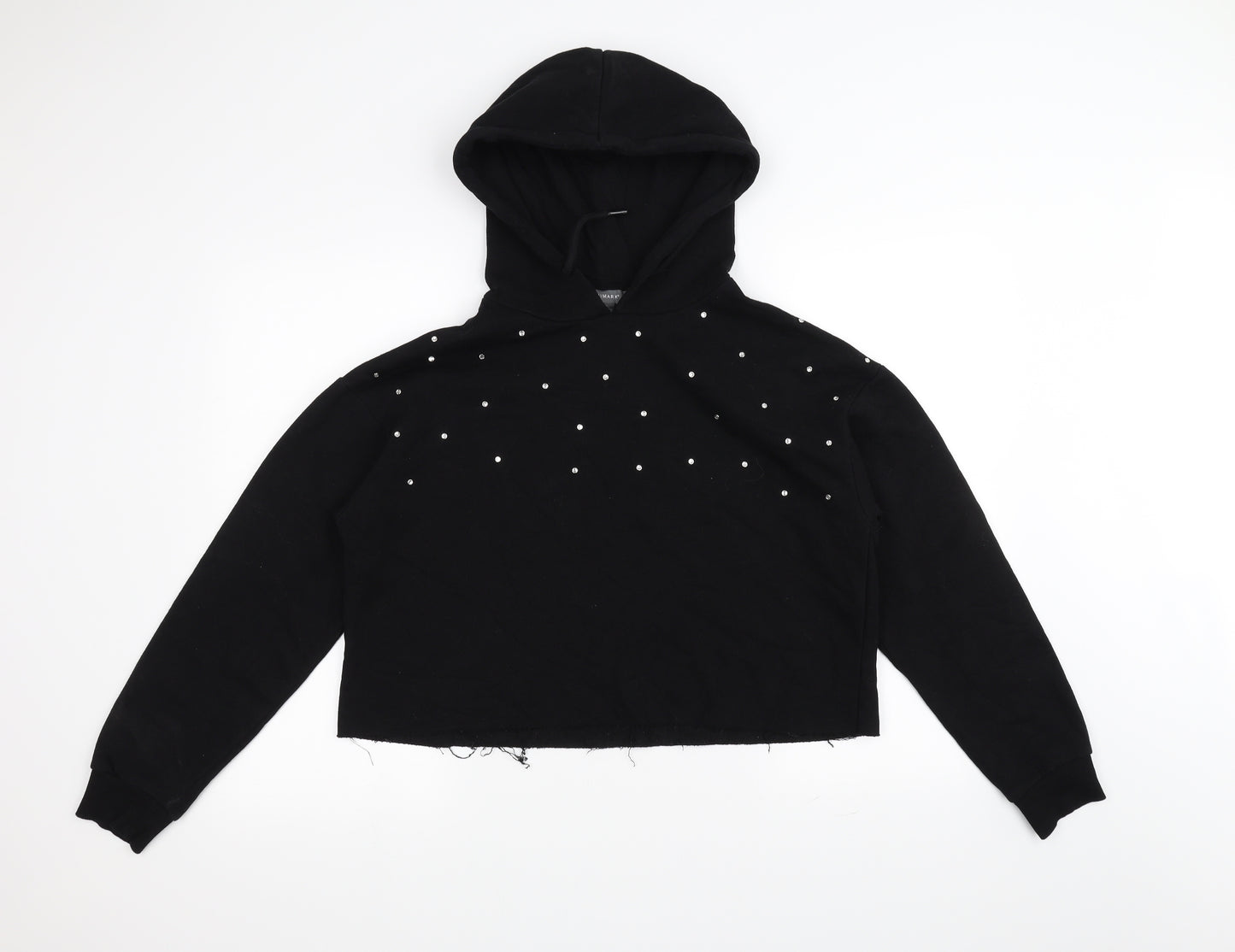Primark Womens Black   Pullover Hoodie Size M  - Cropped Hoodie