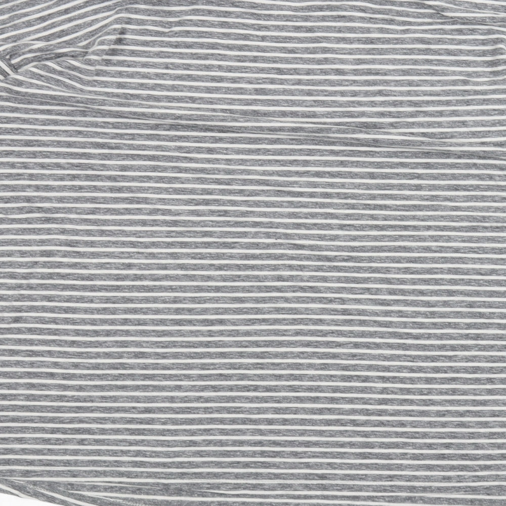 New Look Womens Grey Striped  Basic T-Shirt Size 16