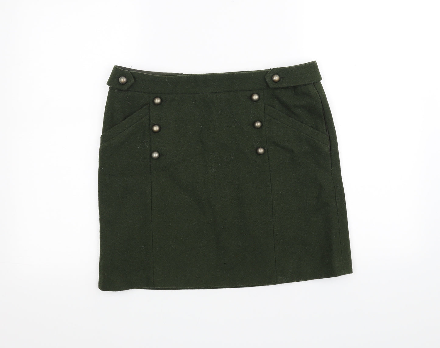 Topshop Womens Green   A-Line Skirt Size 14