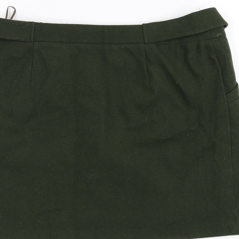 Topshop Womens Green   A-Line Skirt Size 14
