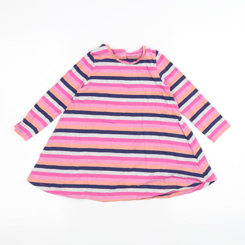 Mothercare Girls Pink Striped  A-Line  Size 2-3 Years