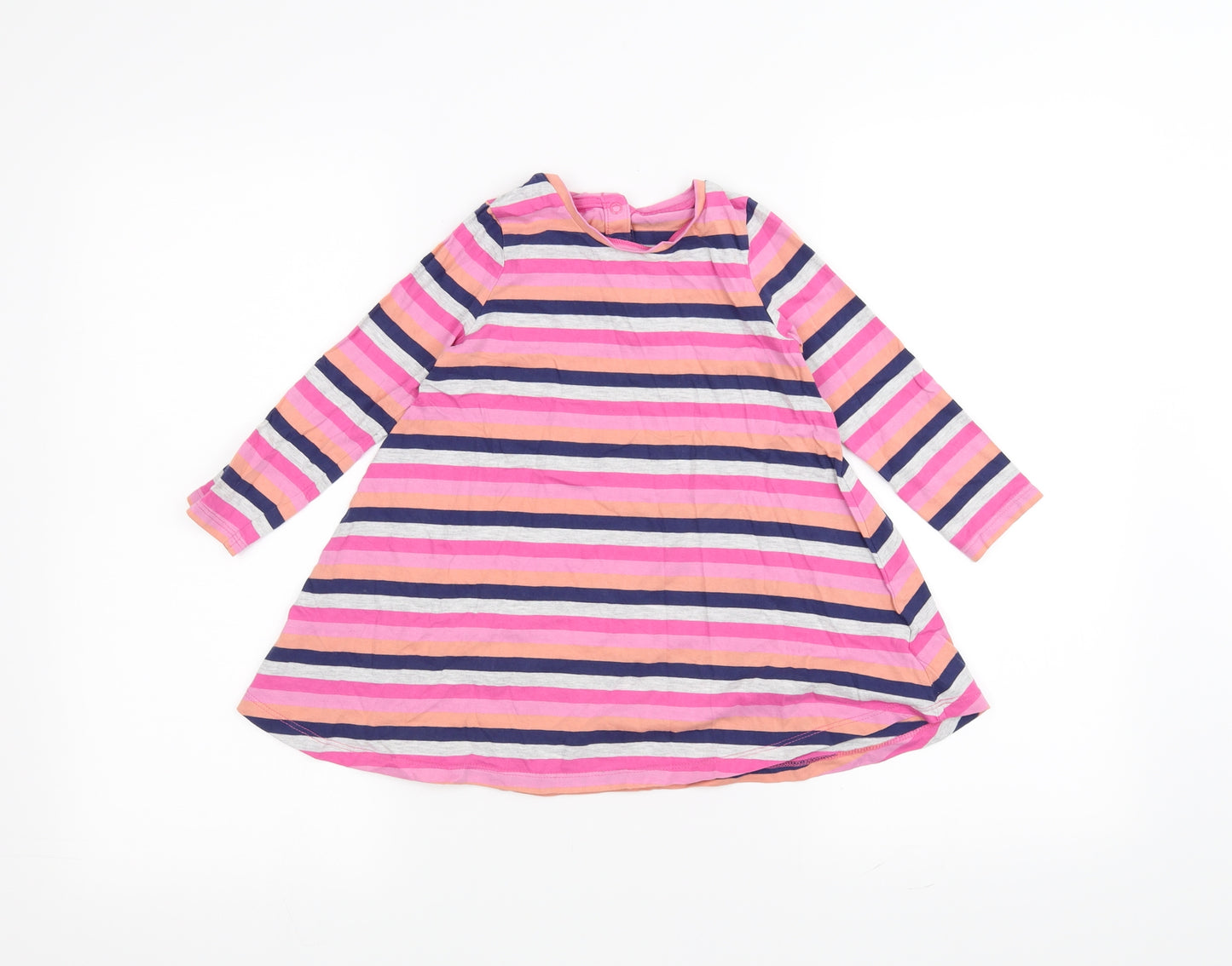 Mothercare Girls Pink Striped  A-Line  Size 2-3 Years