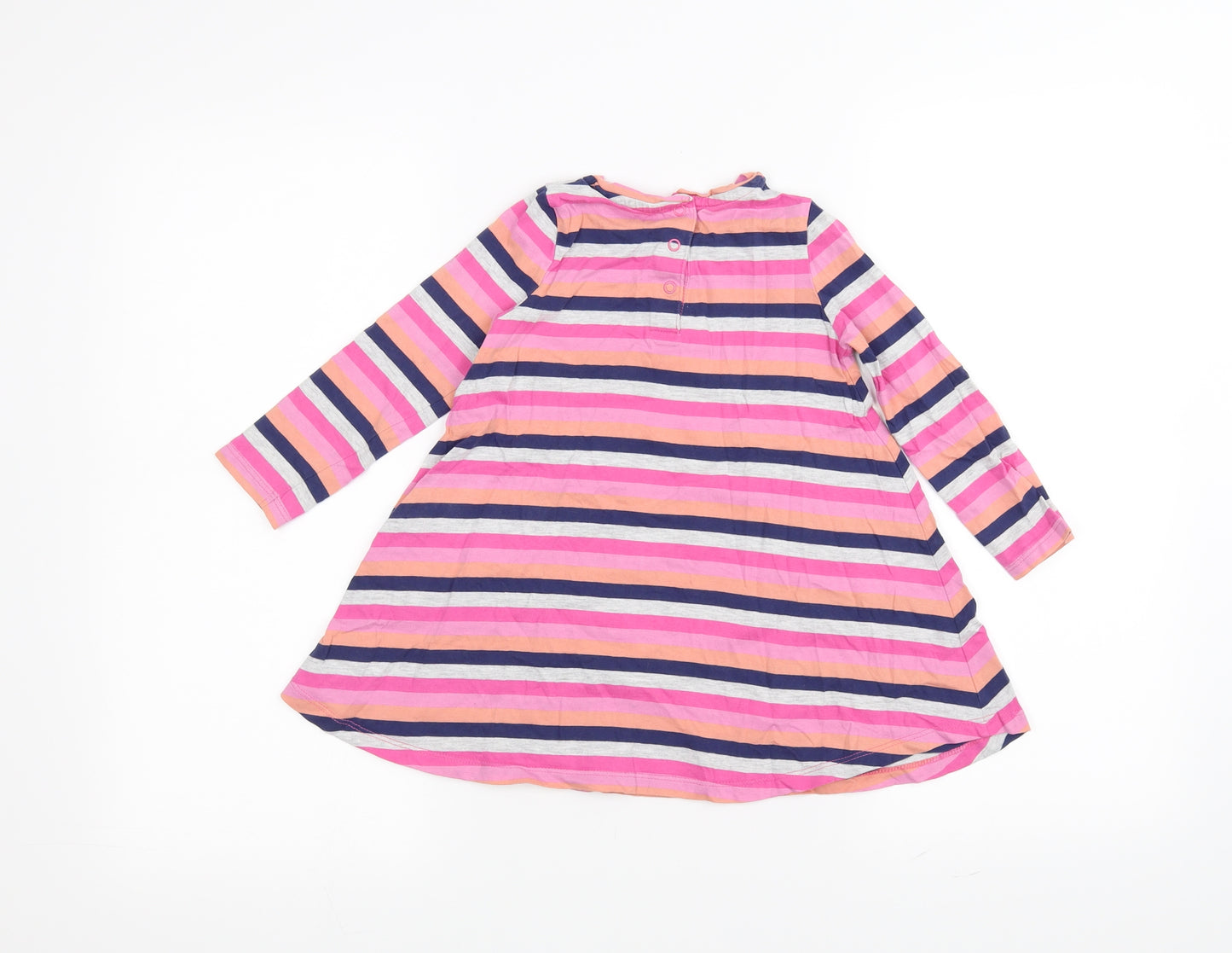 Mothercare Girls Pink Striped  A-Line  Size 2-3 Years