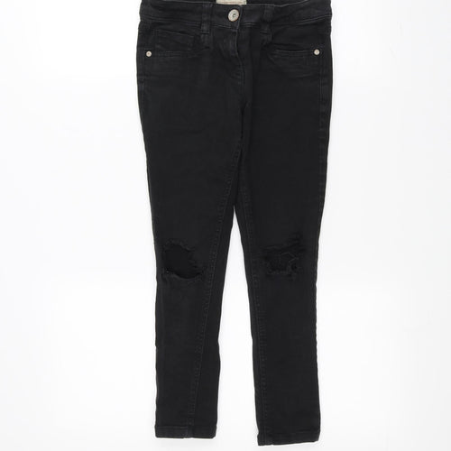 NEXT Boys Black   Skinny Jeans Size 9 Years - Ripped details