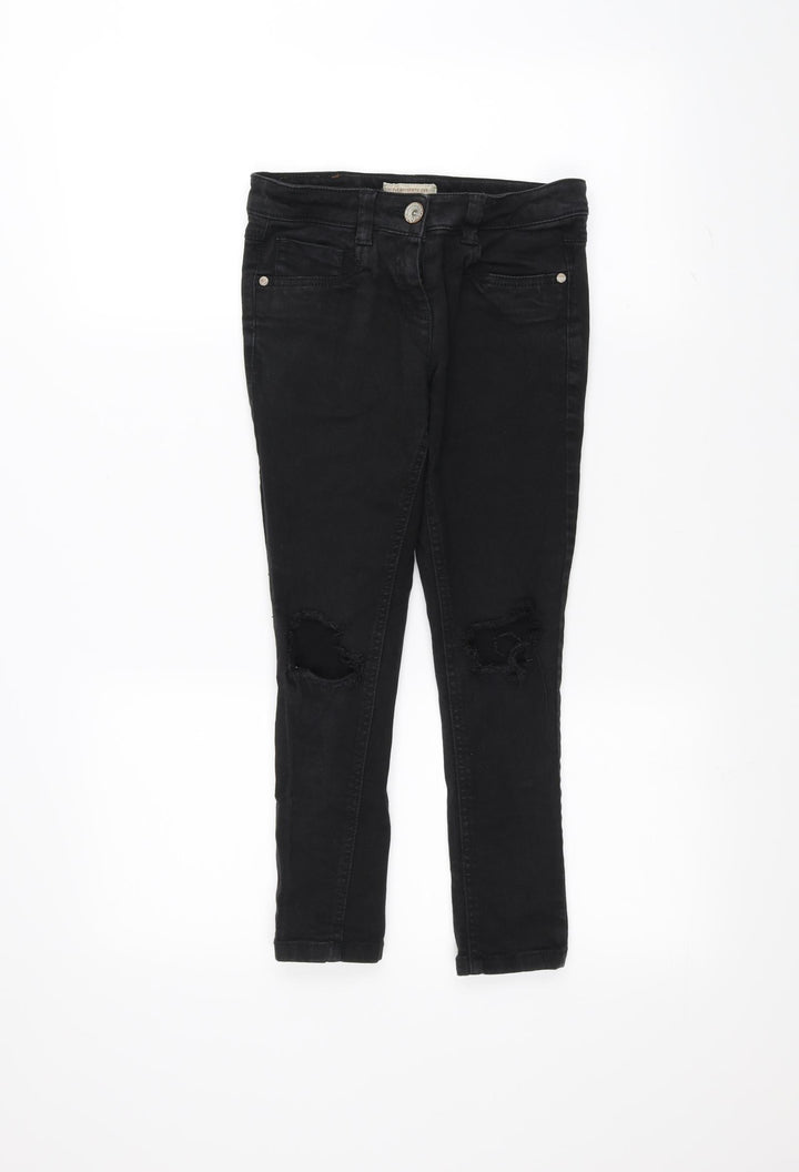 NEXT Boys Black Skinny Jeans Size 9 Years - Ripped details