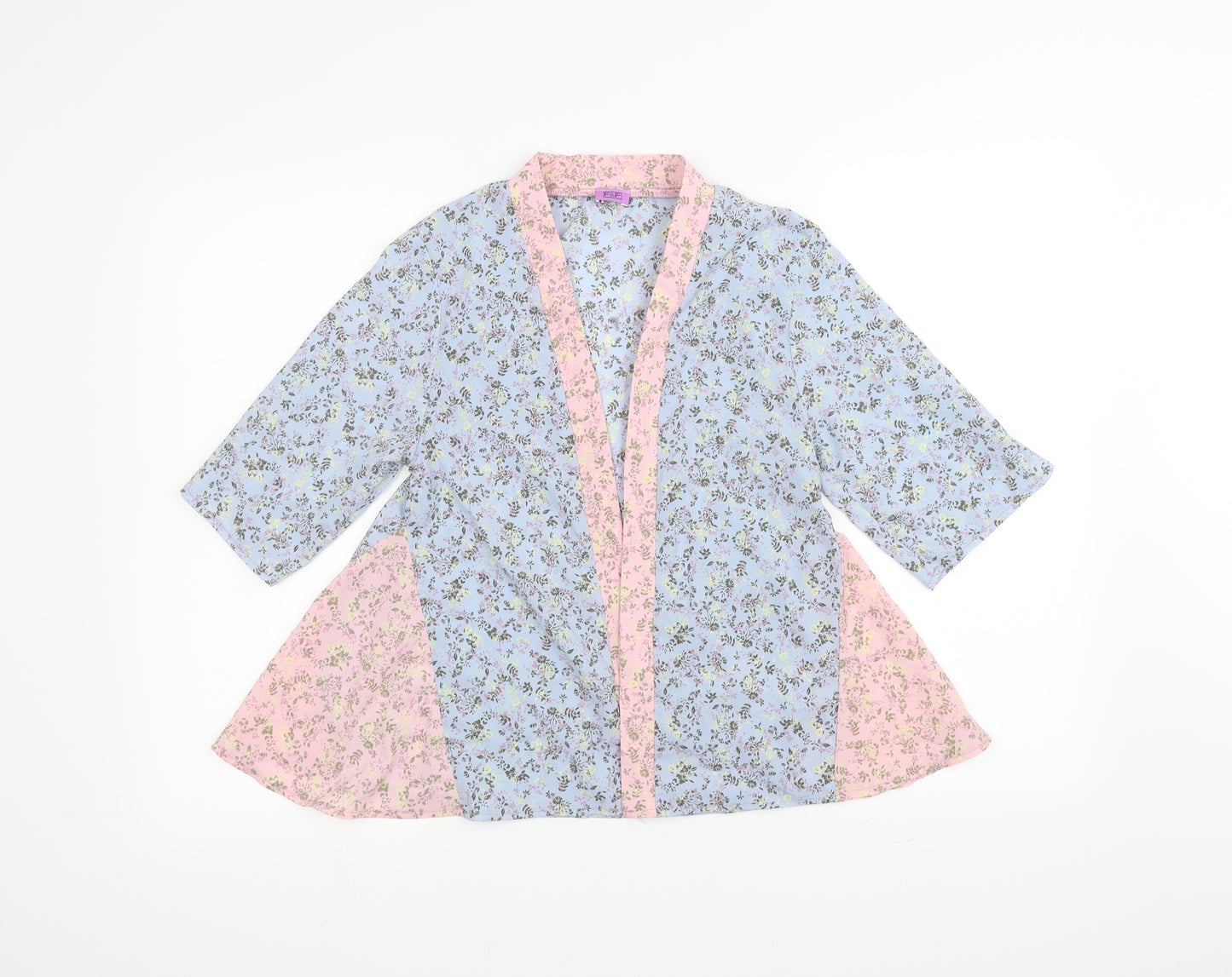 F&F Girls Blue Floral  Cardigan Jumper Size 10-11 Years