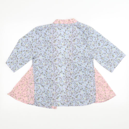 F&F Girls Blue Floral  Cardigan Jumper Size 10-11 Years