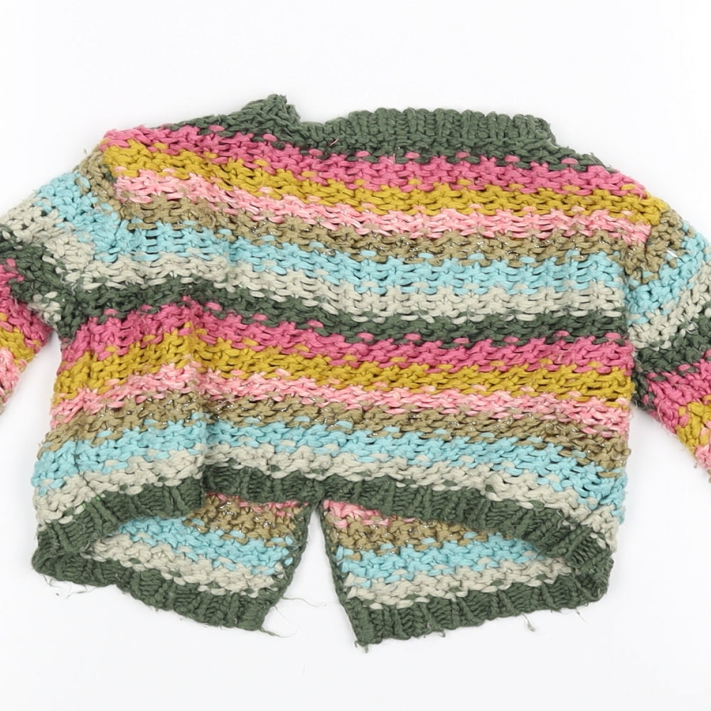 NEXT Baby White Striped  Cardigan Jumper Size 9-12 Months