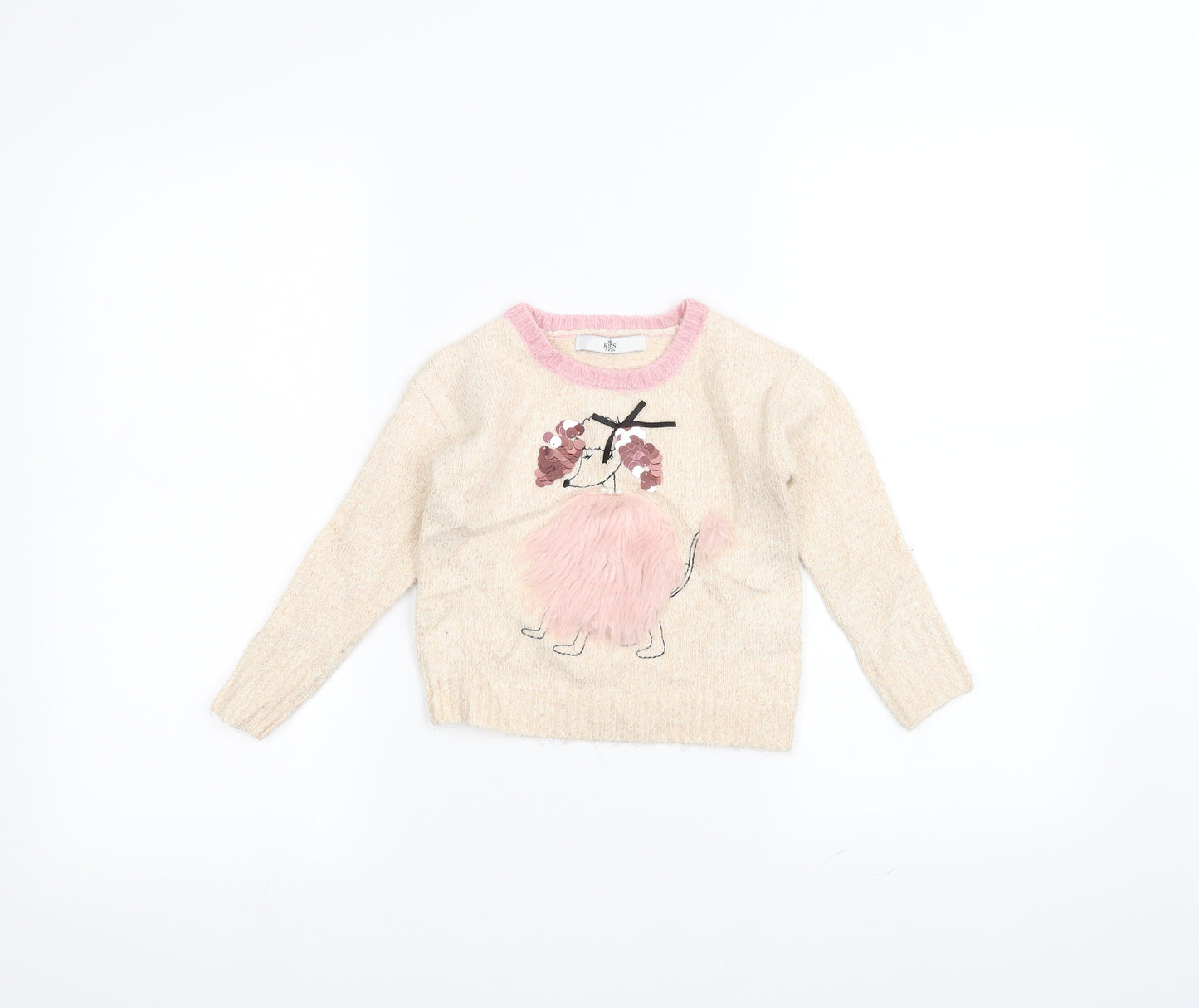 Marks and Spencer Girls Pink   Pullover Jumper Size 3-4 Years
