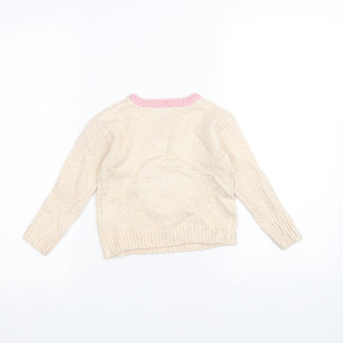 Marks and Spencer Girls Pink   Pullover Jumper Size 3-4 Years