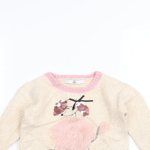 Marks and Spencer Girls Pink   Pullover Jumper Size 3-4 Years