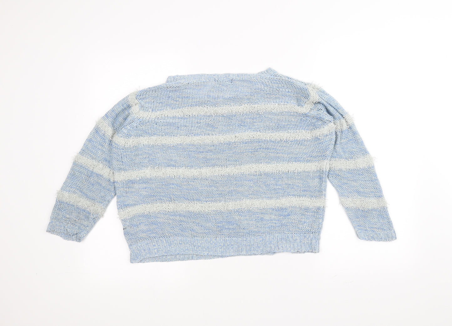 F&F Womens Blue Striped  Pullover Jumper Size 10