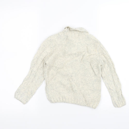Preworn Boys White  Knit Pullover Jumper Size 2-3 Years