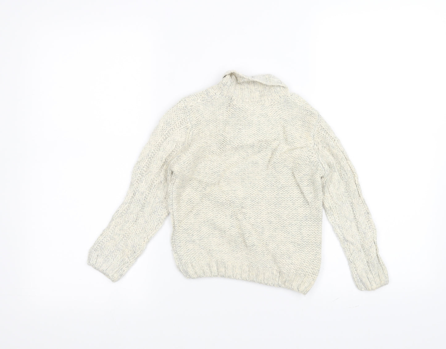 Preworn Boys White  Knit Pullover Jumper Size 2-3 Years