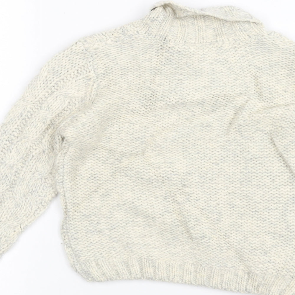 Preworn Boys White  Knit Pullover Jumper Size 2-3 Years